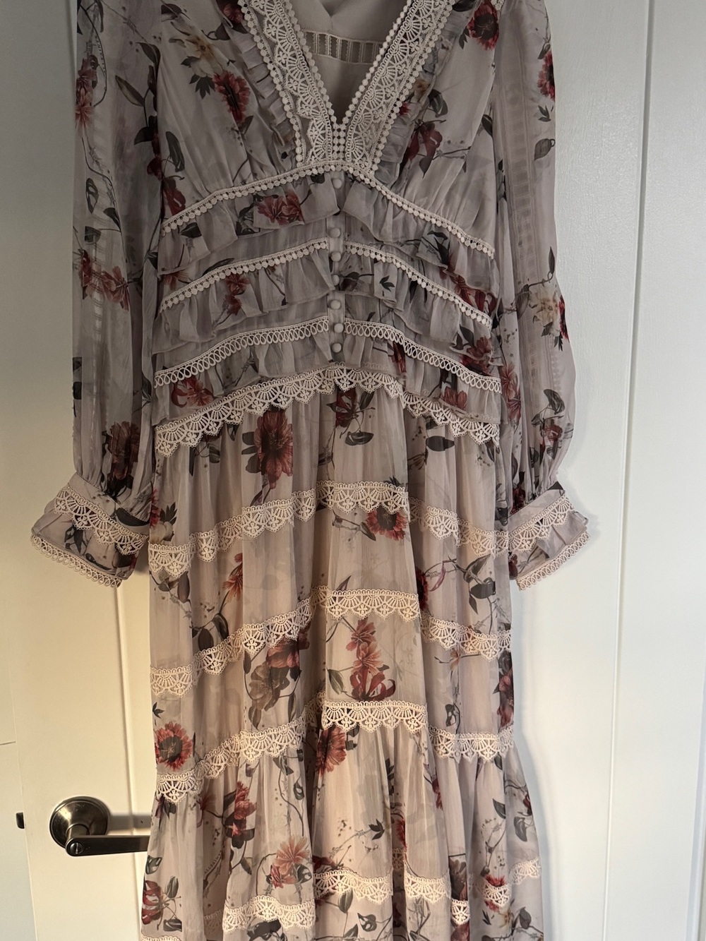 AllSaints Boho Maxi Dress in Light Gray - Picture 2 of 5